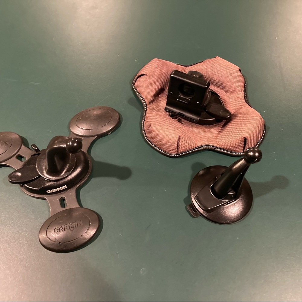 Three Garmin Black GPS Mount Kits
